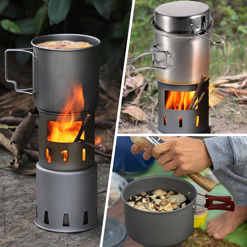 Titanium Cylindrical Wood Stove