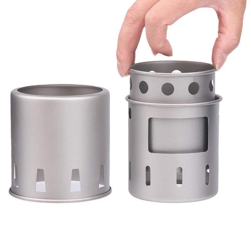 Titanium Cylindrical Wood Stove