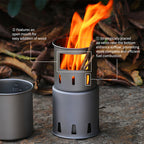 Titanium Cylindrical Wood Stove