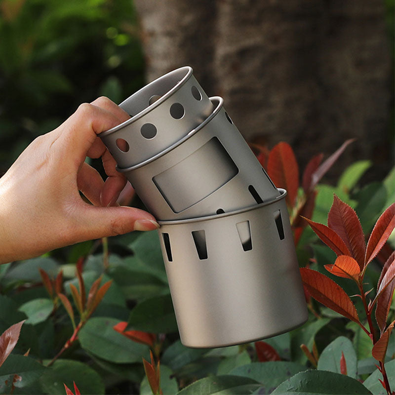 Titanium Cylindrical Wood Stove