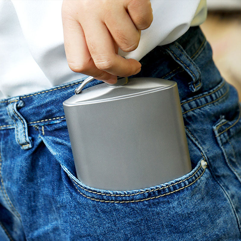 Titanium Curved Hip Flask 7oz / 220ml
