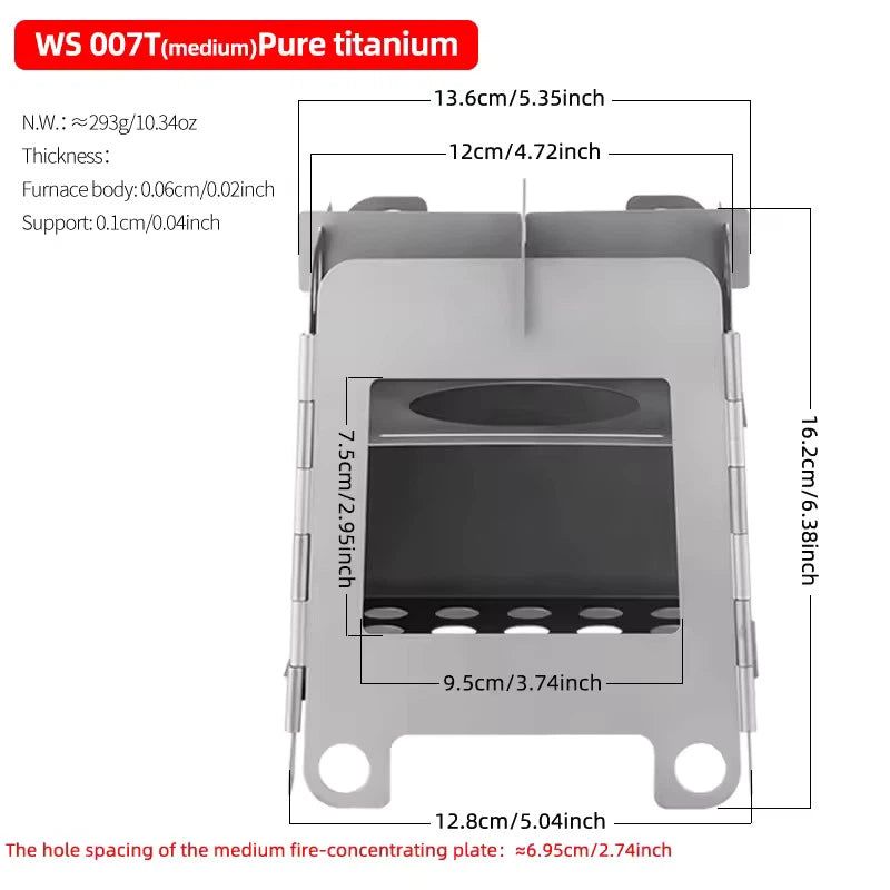 Titanium Folding Box Stove