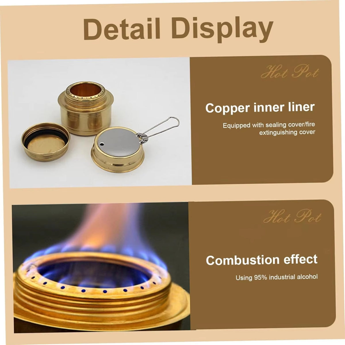 Portable Brass Alcohol Camping Stove